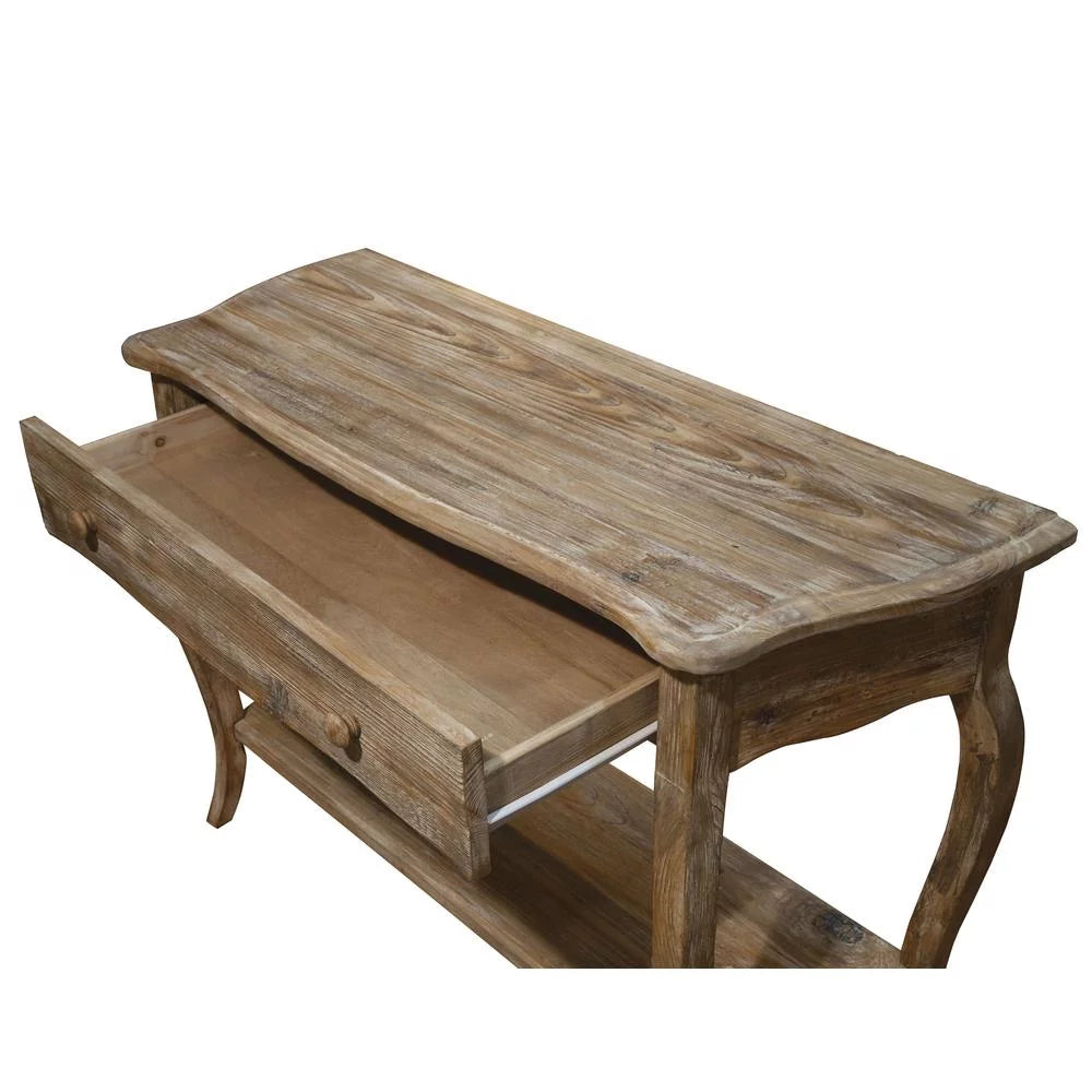 Rustic Reclaimed Media Console Table, Driftwood A55516