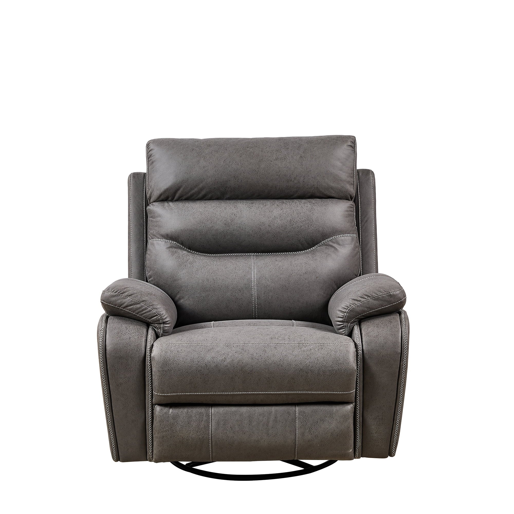 Power Recliner Chair with Swivel and Rocking Function, Gray U426
