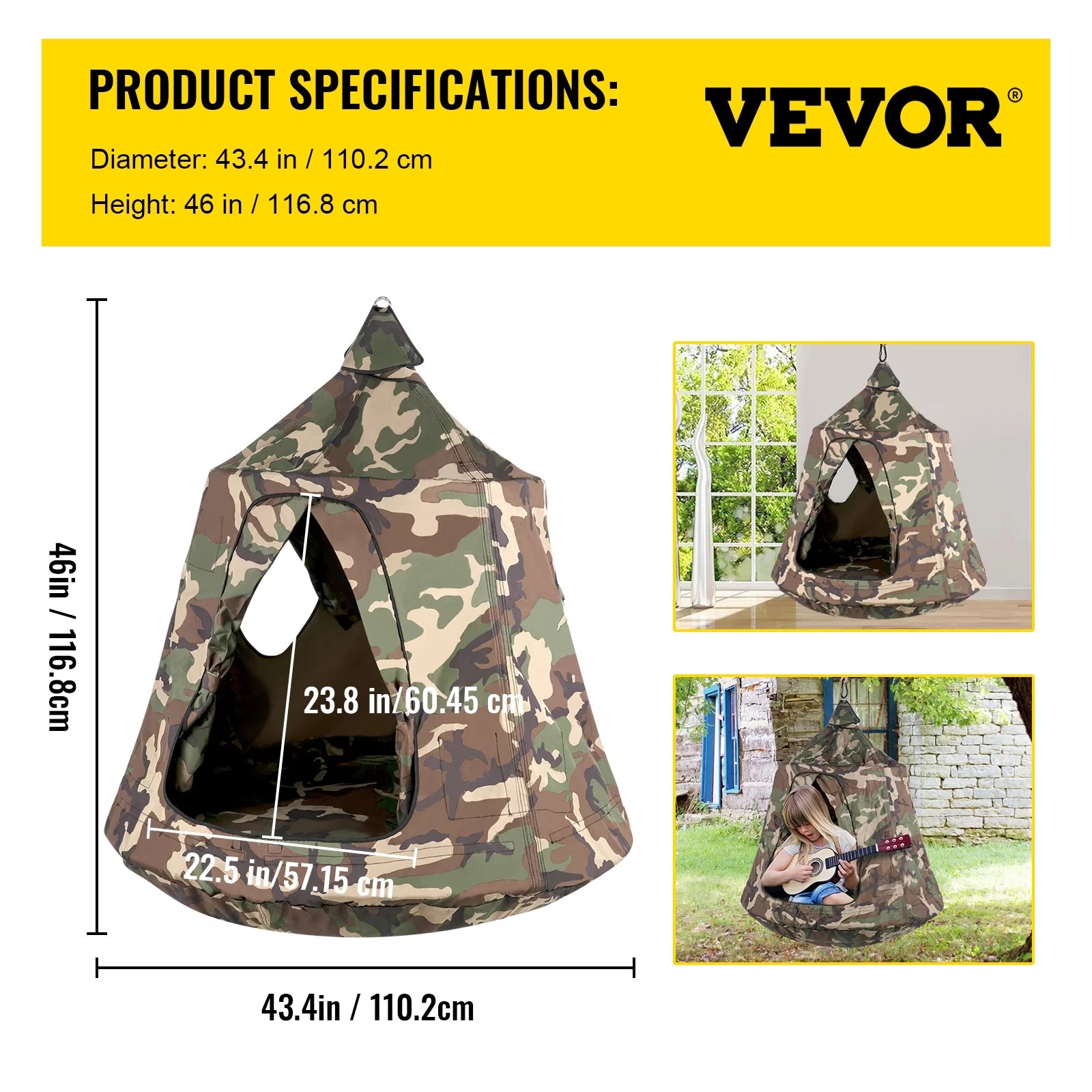 Hanging Tree Tent with LED Lights, Max 440 lbs T7262