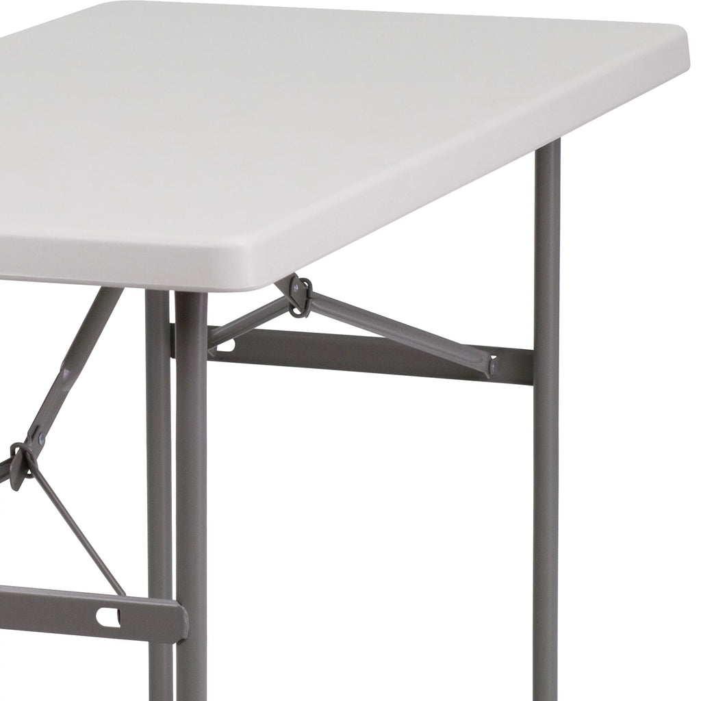 Plastic Folding Table 4-Foot Granite White F359171