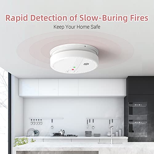 Hardwired Interconnected Smoke Detector with 9V Battery and Test/Silence Button B567