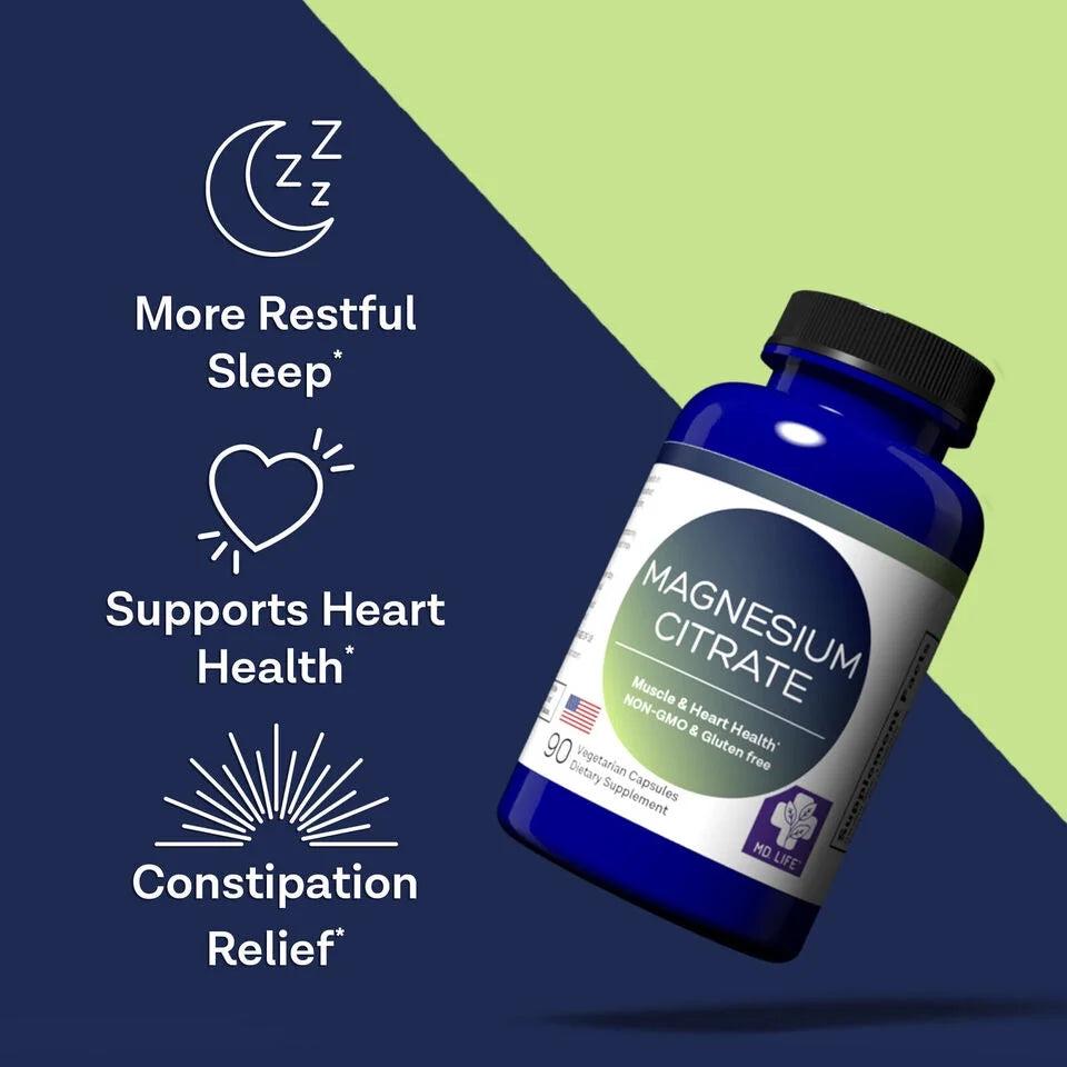 Magnesium Citrate Supplement 250 mg, 90 Capsules M433066