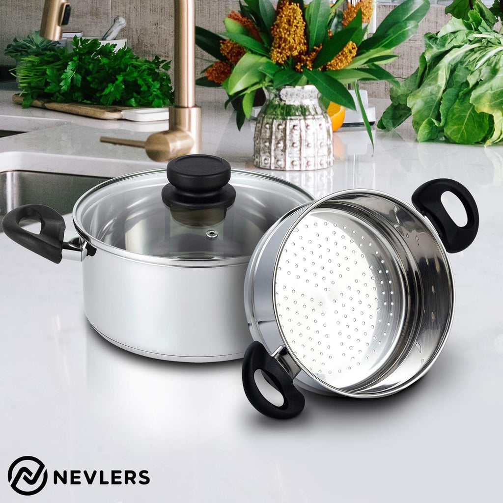 Stainless Steel 3 Quart Steamer Pot with 2 Quart Insert and Vented Lid Z712773