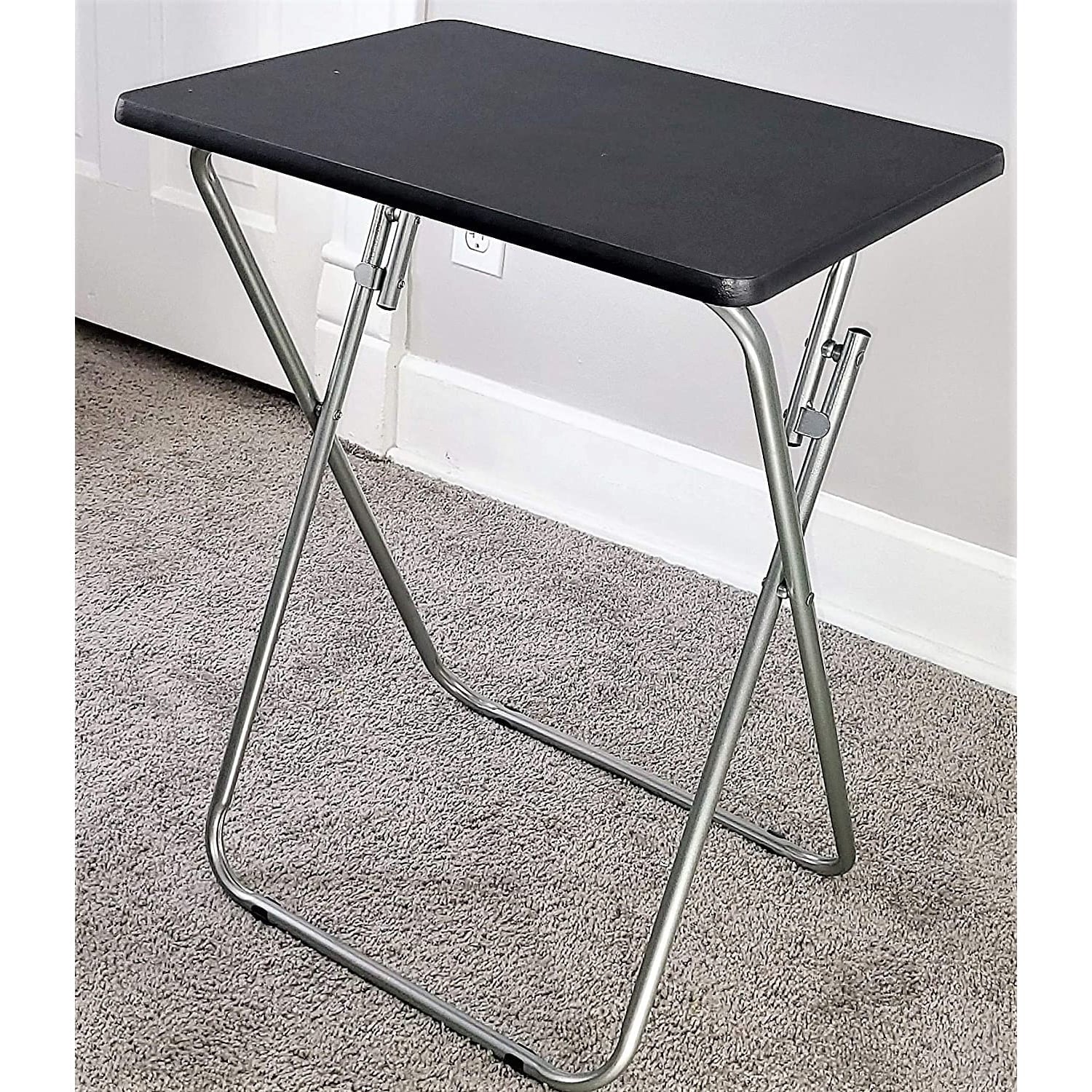 Folding TV Tray Tables for Eating, Black, Set of 2 C8742