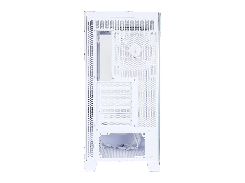 White Dual USB3.0 and Type C Tempered Glass ATX Mid Tower Gaming Computer Case with 4 x 120mm ARGB Fans J9160
