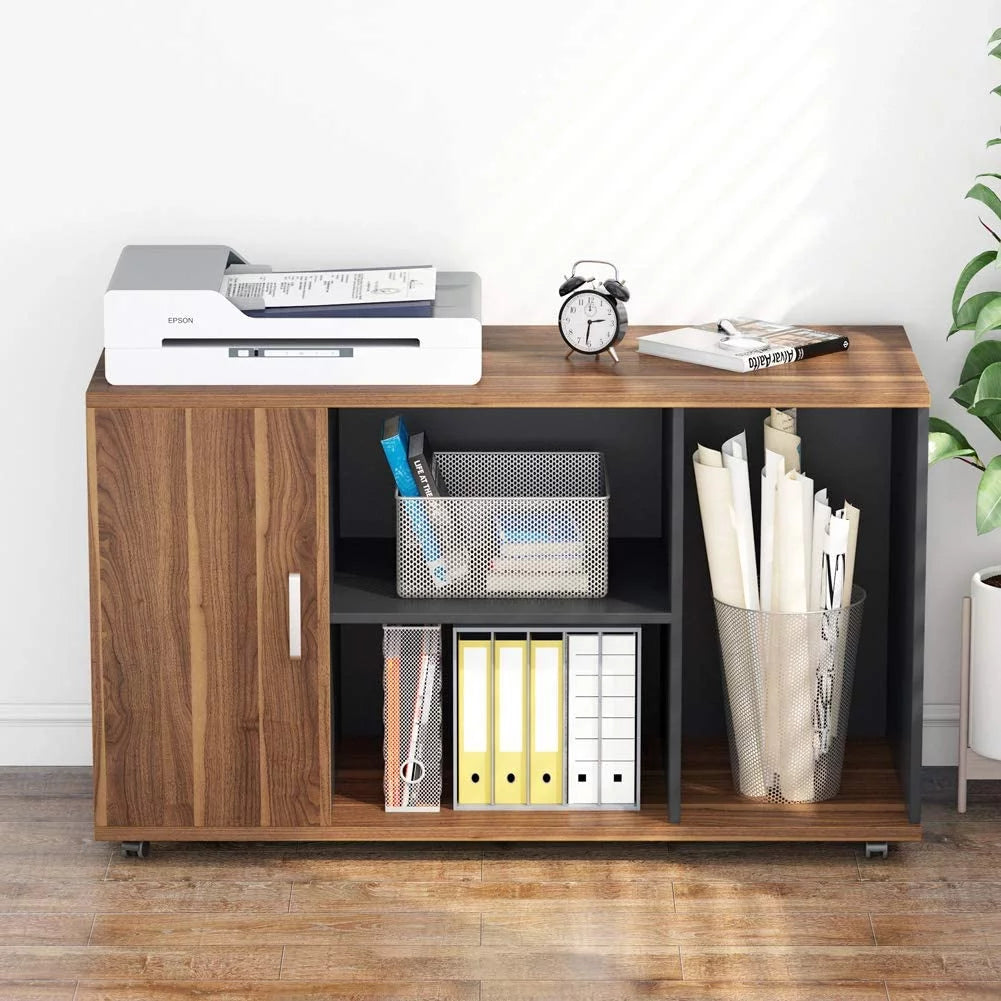 L-Shaped Computer Desk with File Cabinet V88684