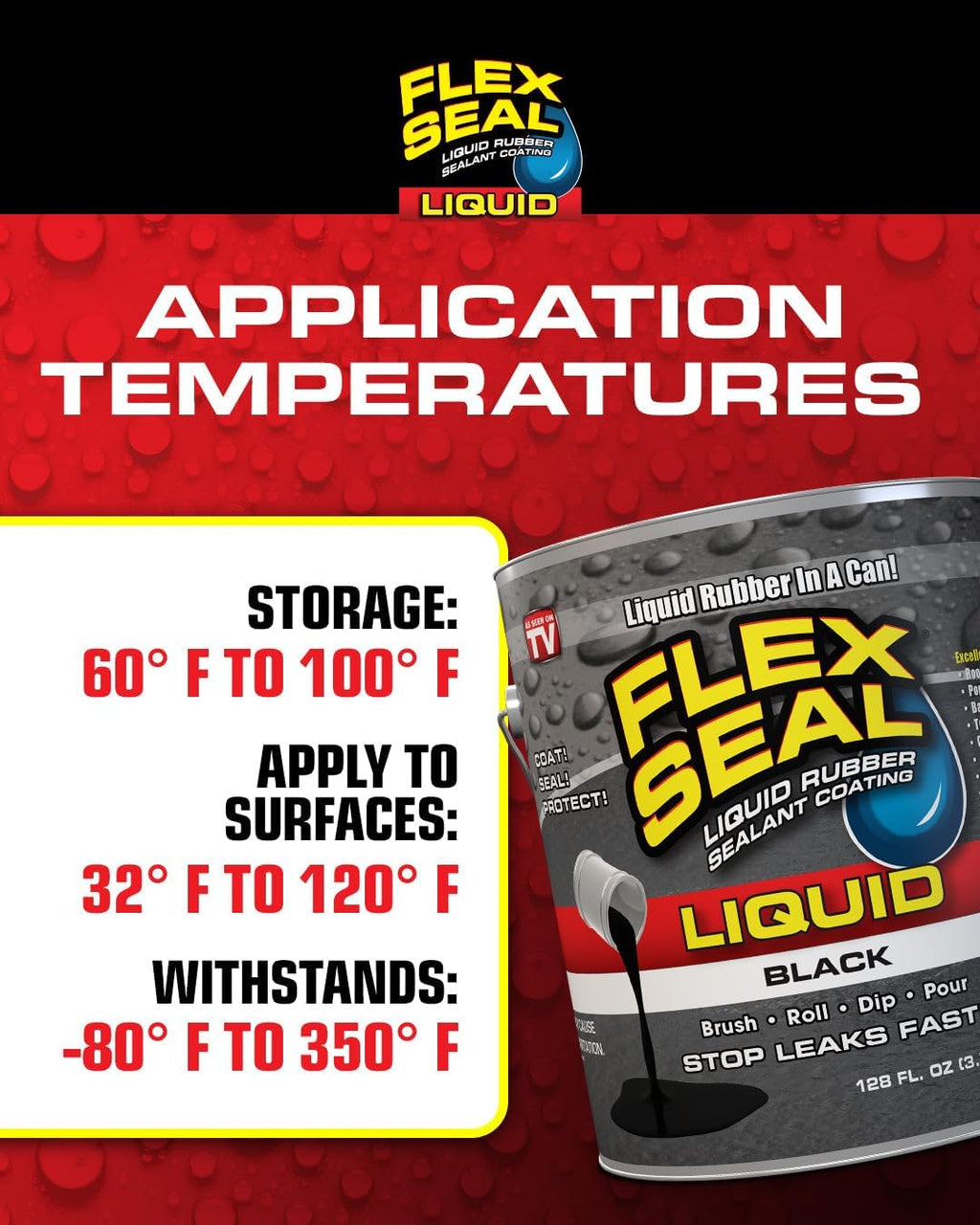 Liquid Rubber Coating Sealant, Waterproof, Flexible, UV Resistant, 1 Gallon A75645