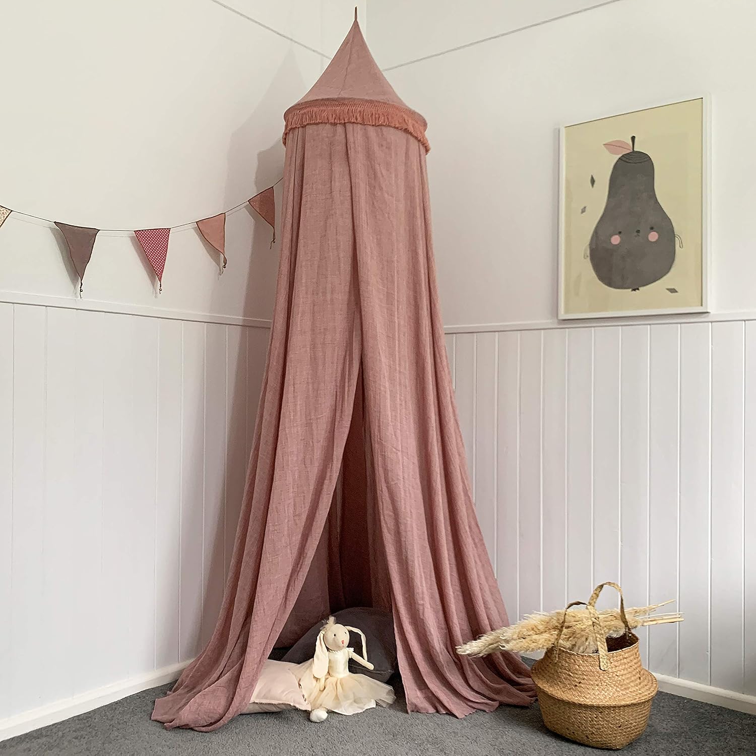 Princess Canopy for Girls Bed with Tassels C1923