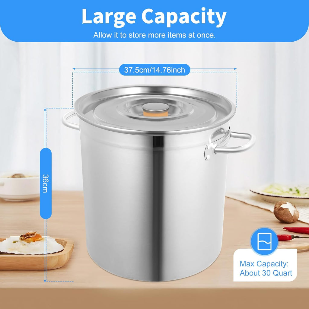 30 Quart Stainless Steel Stockpot with Lid A922720
