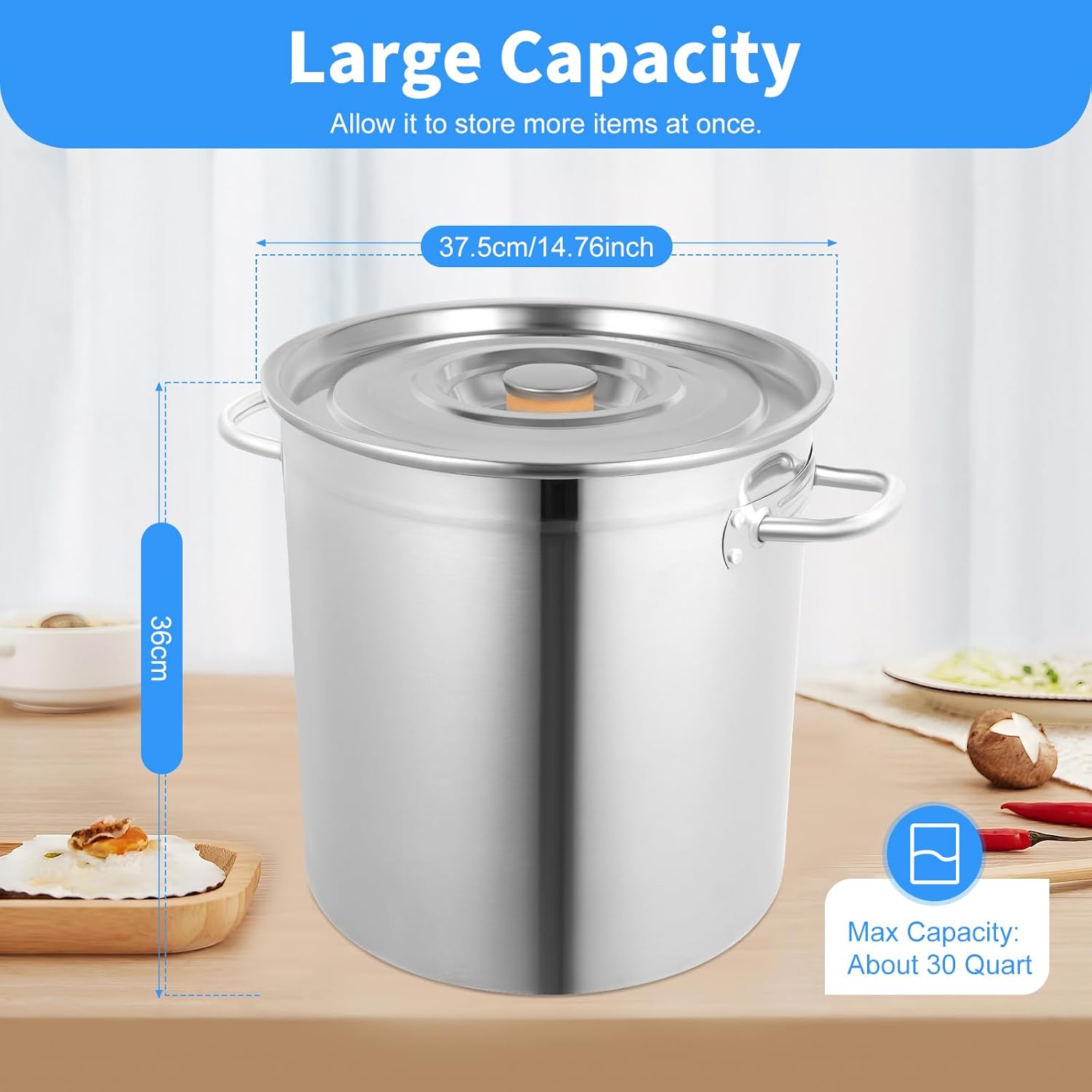 30 Quart Stainless Steel Stockpot with Lid A922720