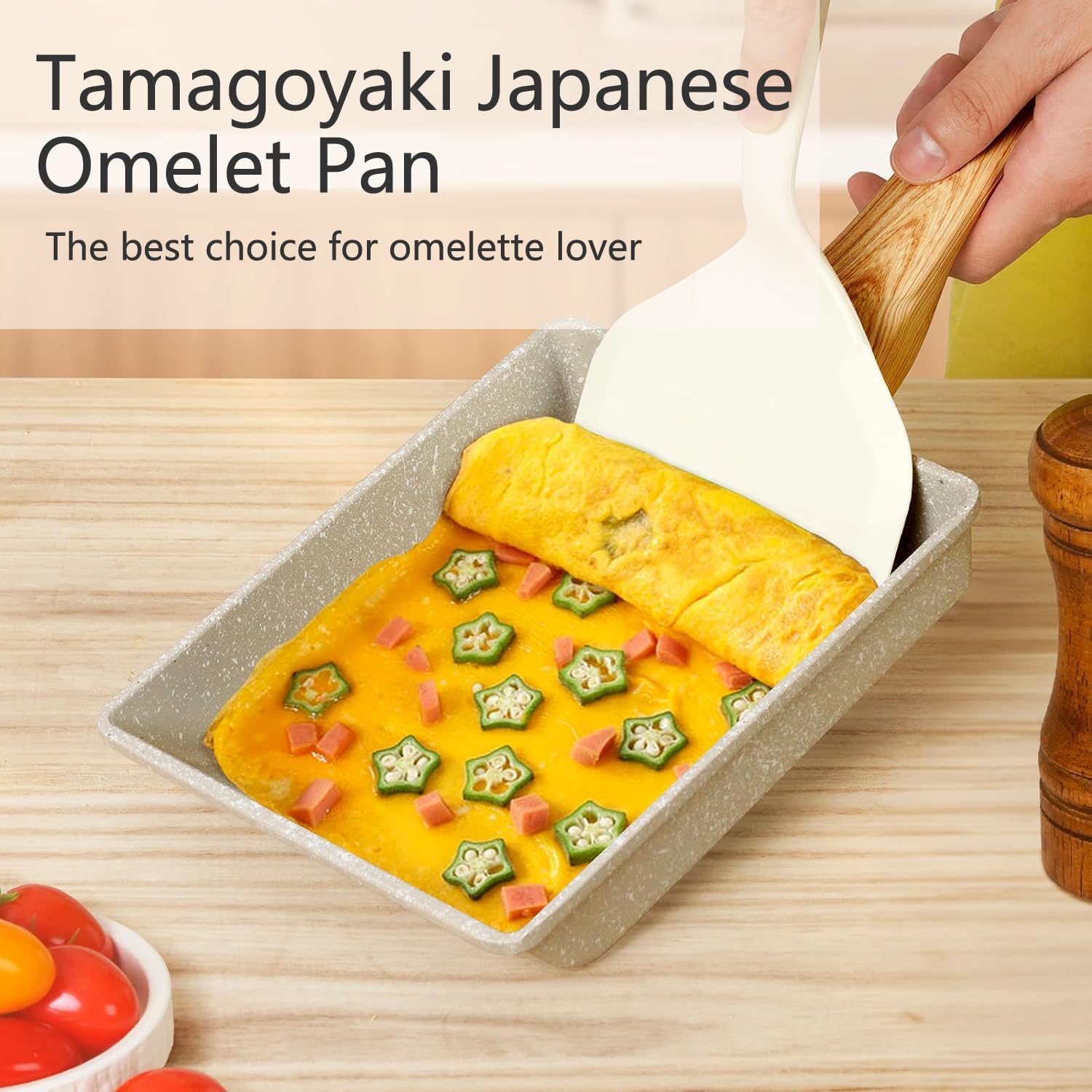 Non Stick Rectangle Tamagoyaki Egg Pan 6x7 Inch C347
