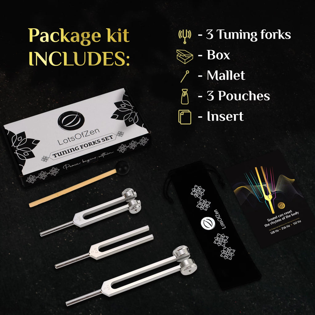 Tuning Forks for Healing, 128Hz 256Hz 512Hz, Weighted Sound Healing Tools O7255