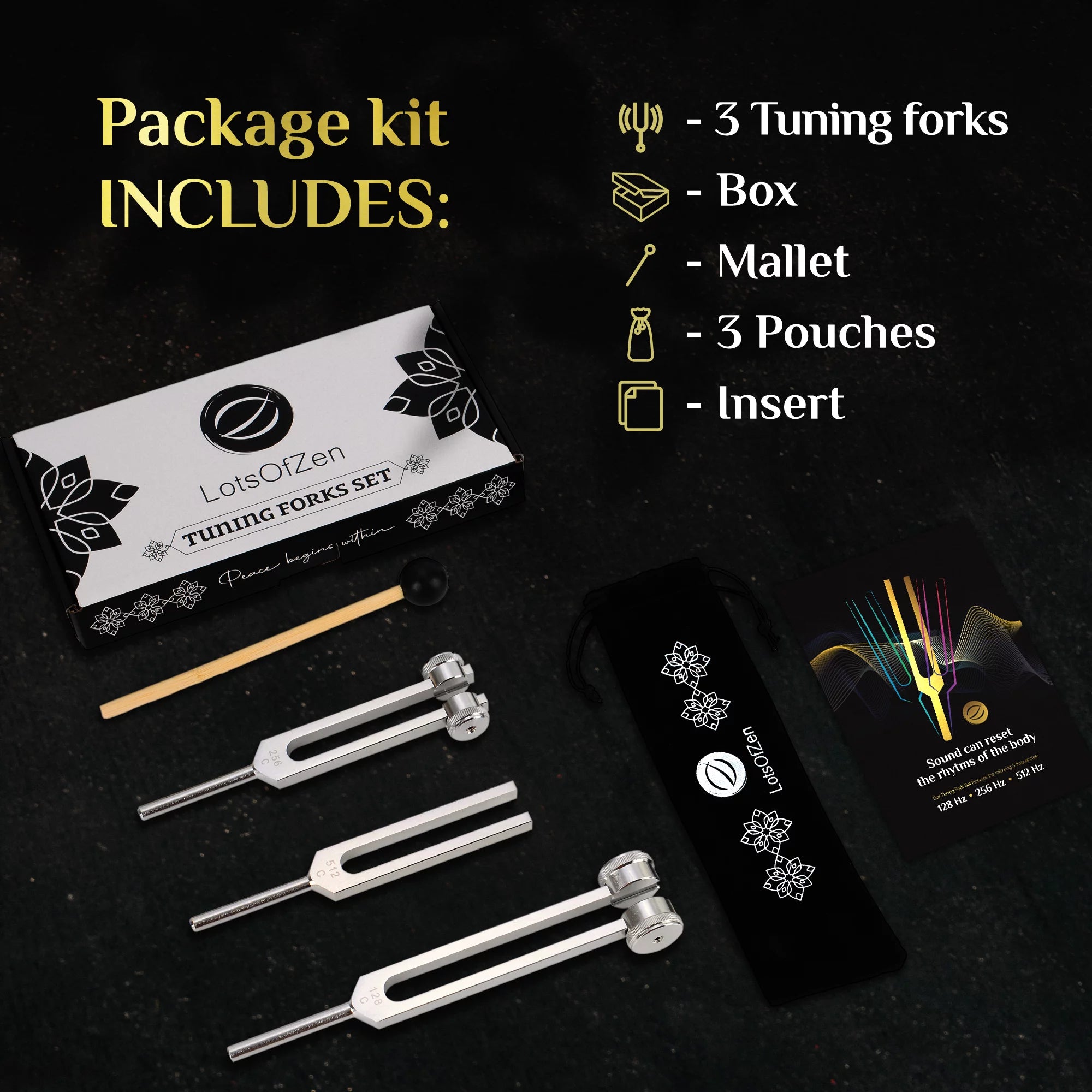 Tuning Forks for Healing, 128Hz 256Hz 512Hz, Weighted Sound Healing Tools O7255