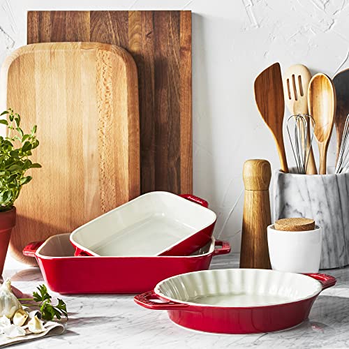 Ceramic Baking Dish Set, 3pc, Cherry Y22380