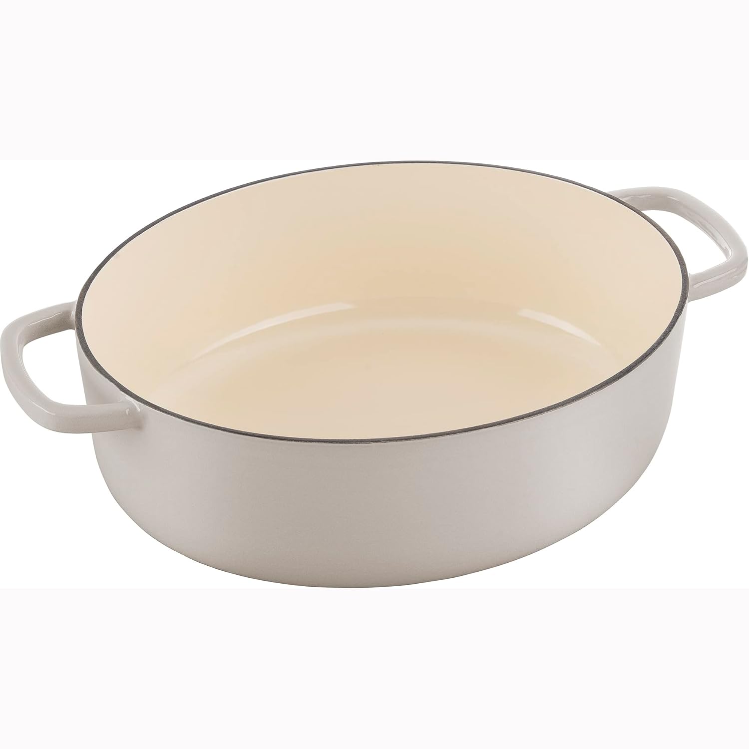 Cast Iron Oval Dutch Oven, 5-qt, Crema White C8753