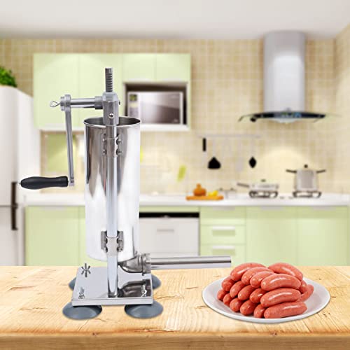 Vertical Stainless Steel Sausage Stuffer, 6Lbs Suction Cup Type Z362