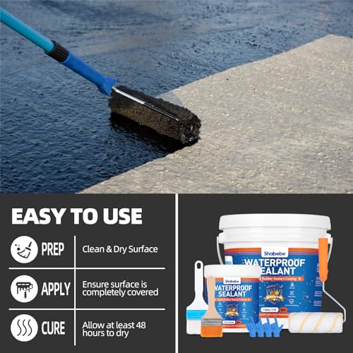 Waterproof Sealant 32oz Black, Liquid Rubber Coating for Roofs Walls F552