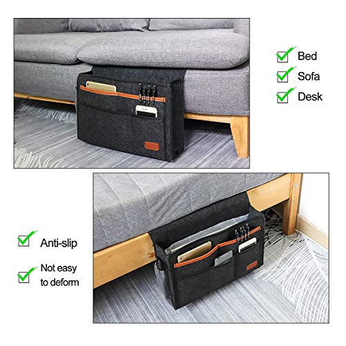 Bedside Caddy, Large Size with 8 Pockets for Bed Storage Organizer S628