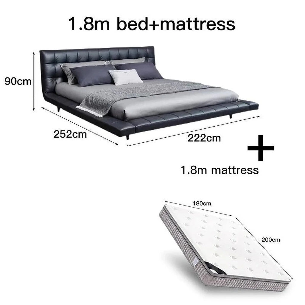 King Size Bed Frame with Leather Upholstery H2762