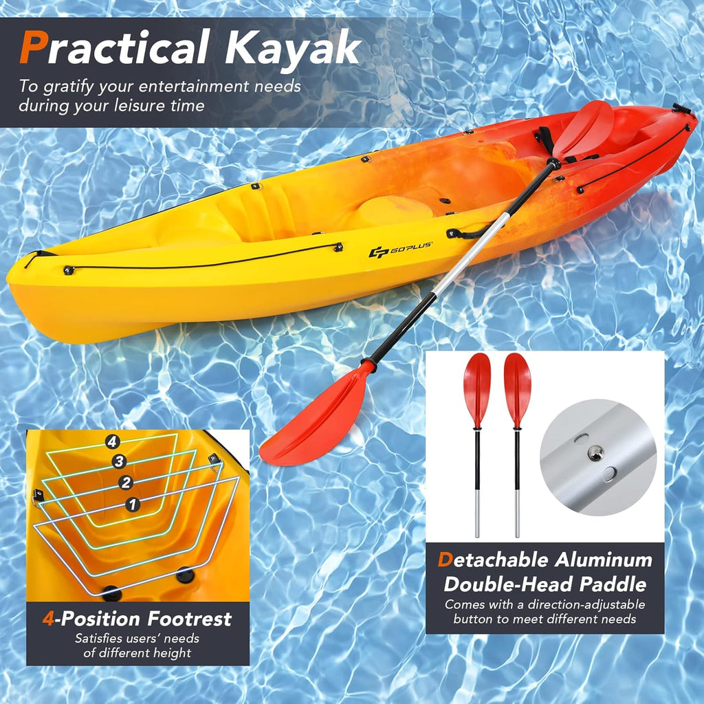 Sit-On-Top Fishing Kayak with Aluminum Paddle and Storage I6784