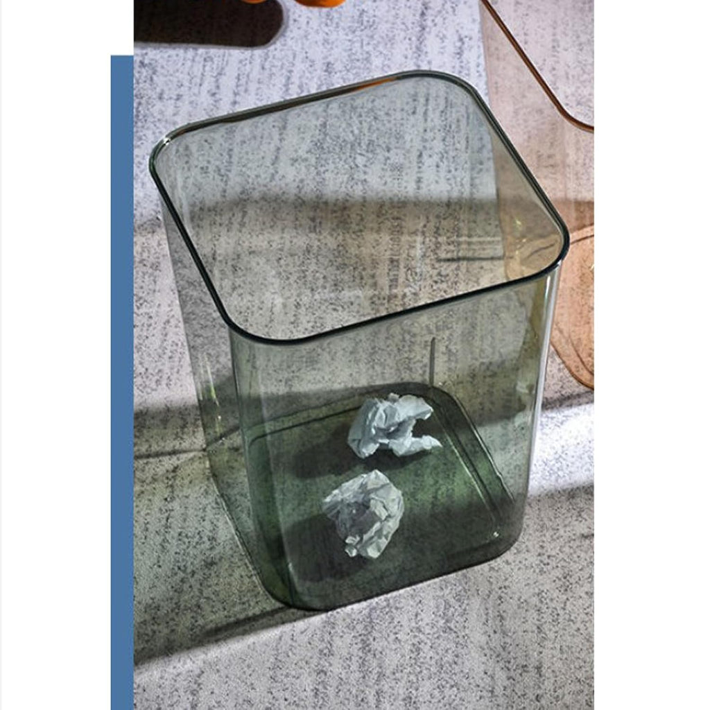 Acrylic Trash Can, Transparent Large Capacity Wastebasket Q37119