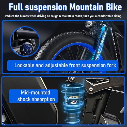 3000W Fat-Tire Electric Bike for Adults, Dual Motor, Full Suspension, 24 Inch U9900