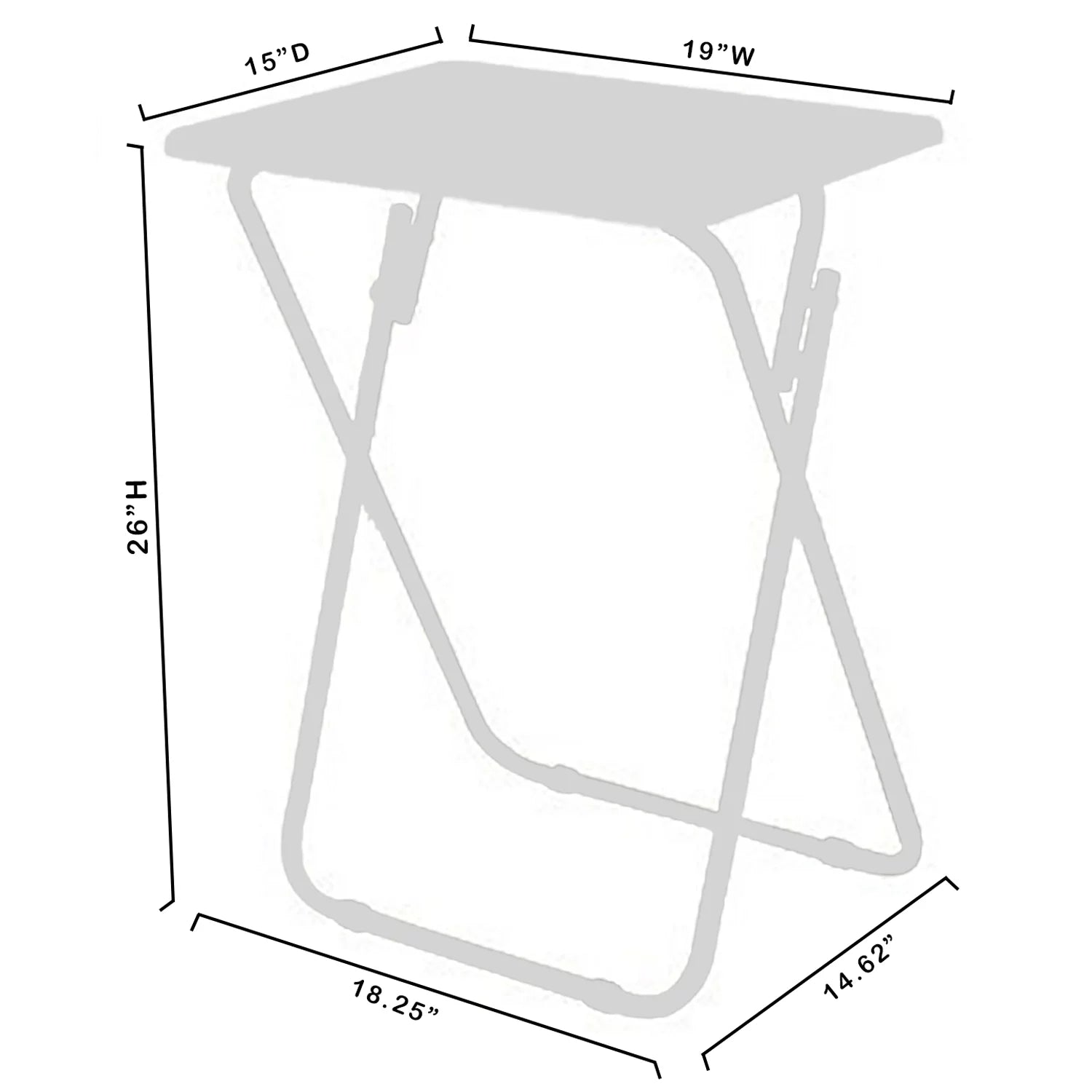 Folding TV Tray Tables for Eating, Black, Set of 2 C8742