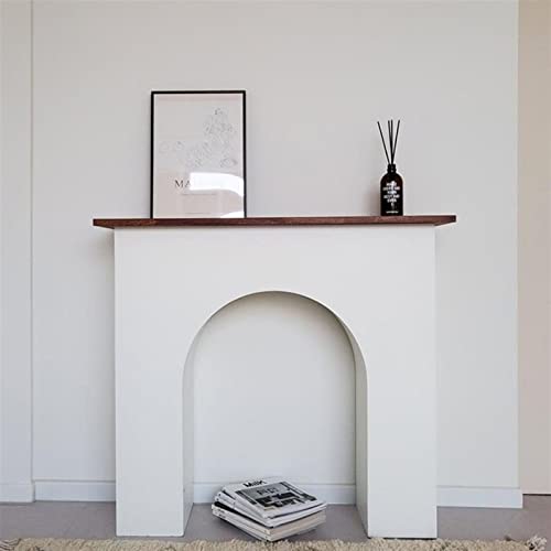 Modern Electric Fireplace Stove Mantel with Walnut Top L14807