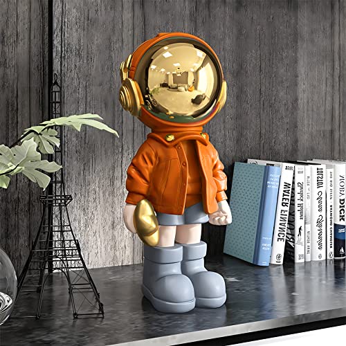 Small Astronaut Statue Mini Spaceman Sculpture Blue Figurine Desk Decor C6683