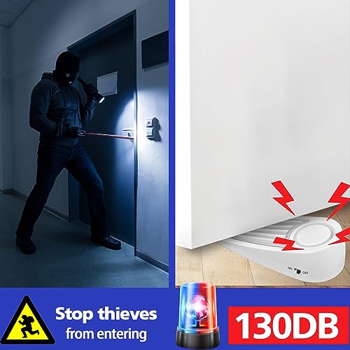 Door Stop Alarms 130dB, Floor Mount Wedge for Home Security, 2 Pack L851751