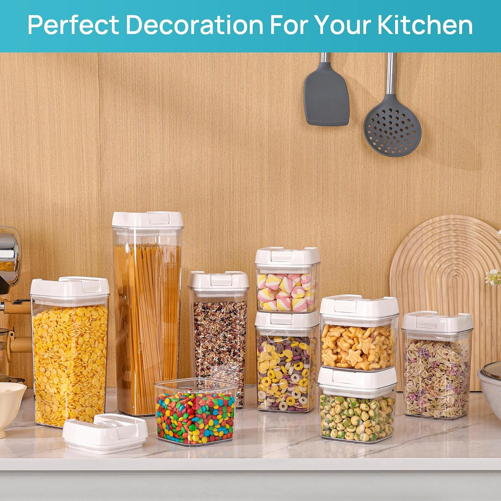 Airtight Food Storage Containers Set with Easy Lock Lids, BPA Free Plastic Kitchen Pantry Organizer F939