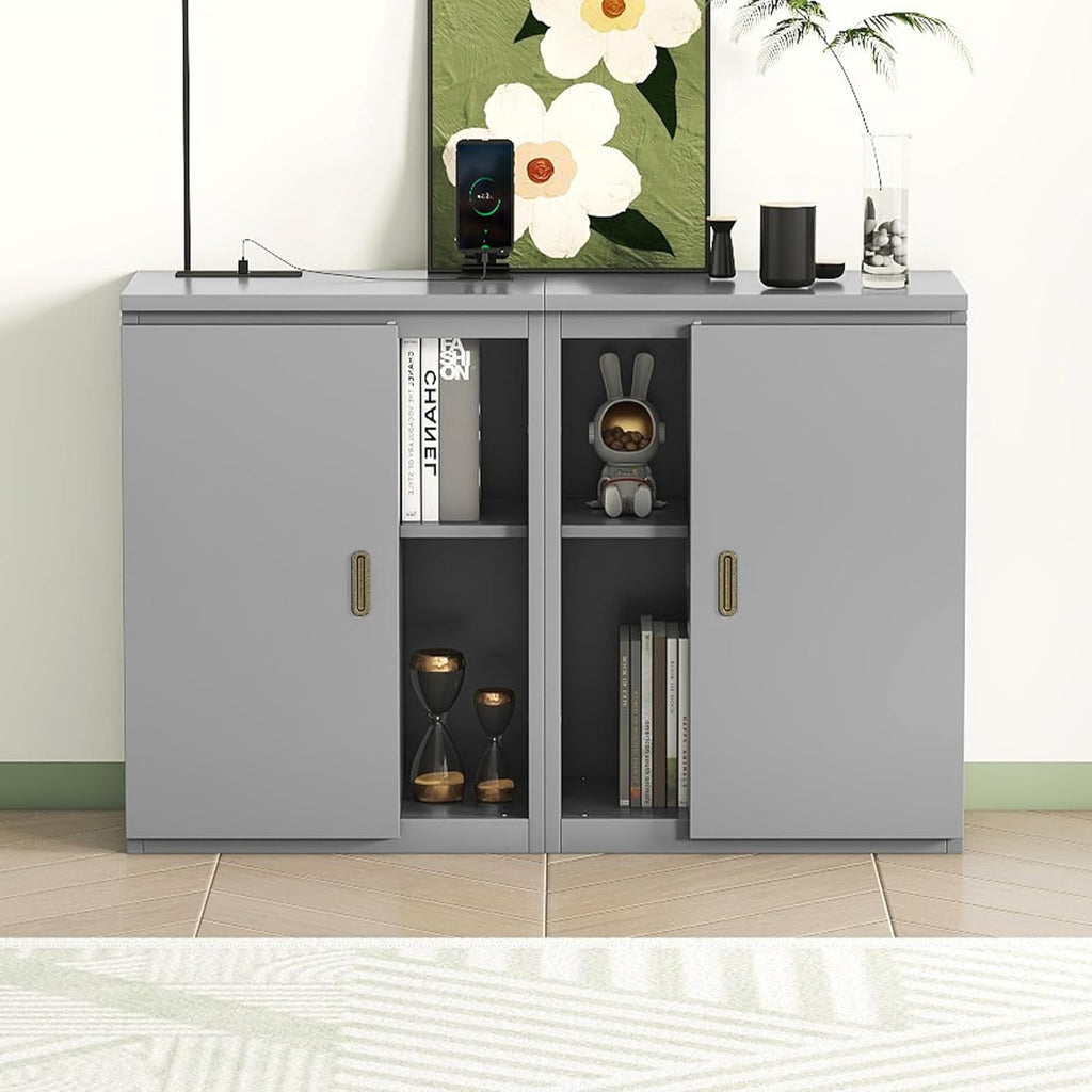 Queen Size Murphy Bed with Shelves, Cabinets and USB Ports S875414