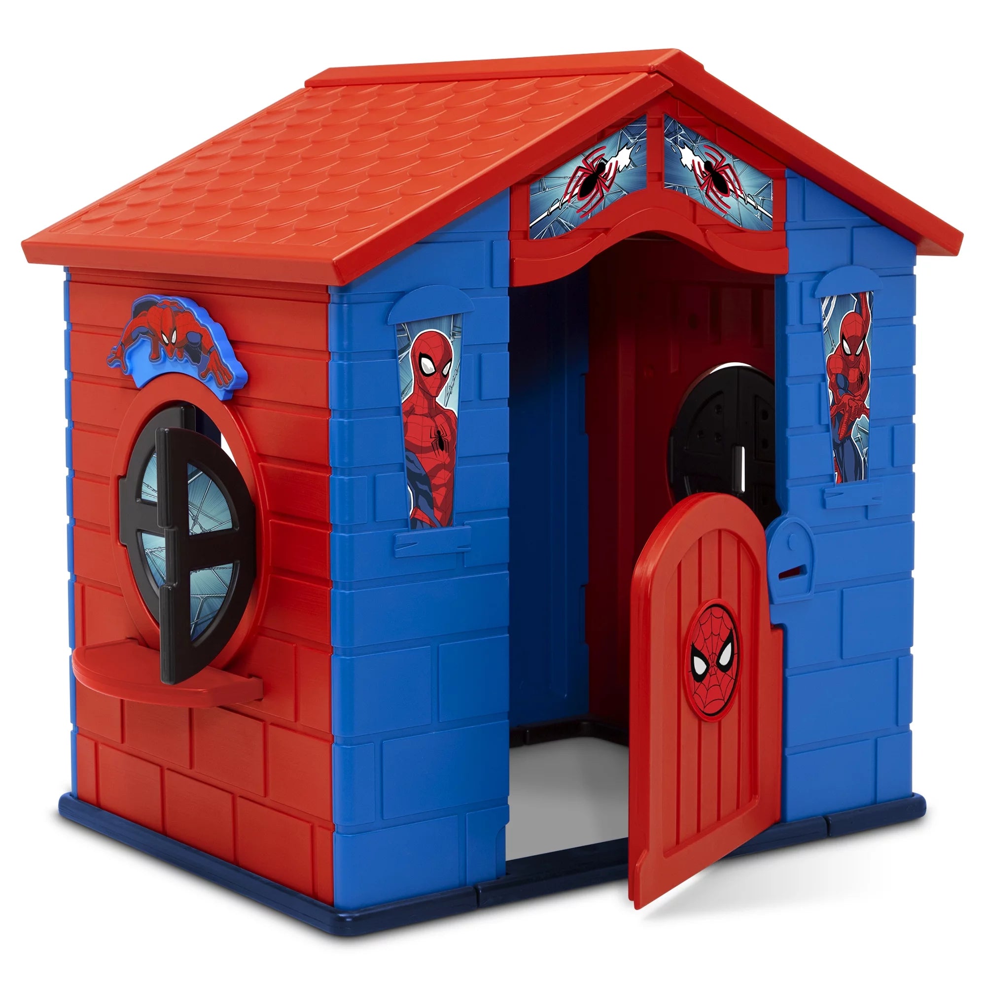 Spider-Man Plastic Indoor/Outdoor Playhouse with Easy Assembly, Blue/Red C5668