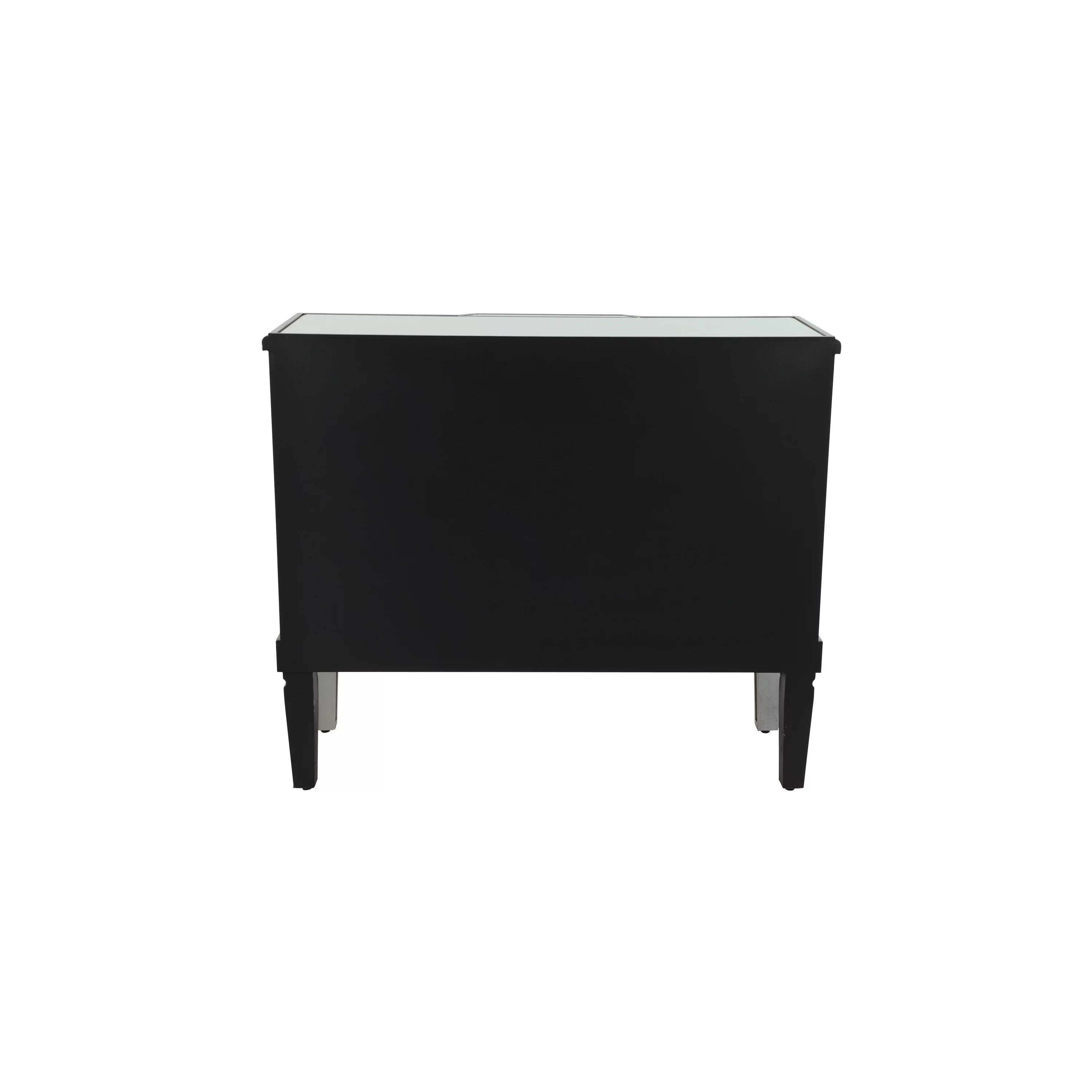 Silver Wood Mirrored Panel Buffet with 4 Drawers, 2 Shelves and 2 Doors D22531