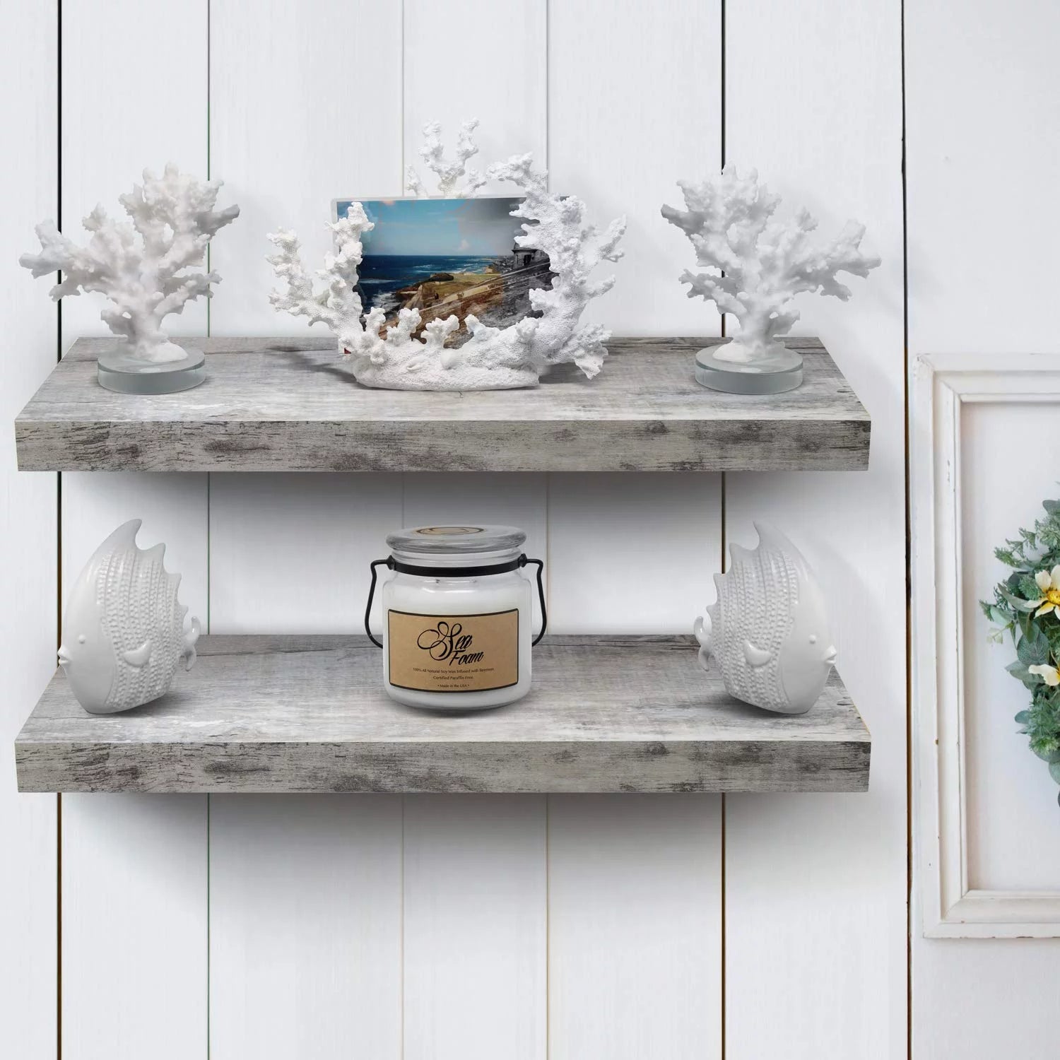 Floating Wall Shelf - Gray Wood F872982