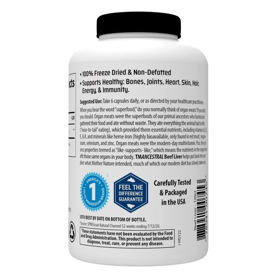 Beef Liver Capsules, 3000 mg, 180 Count Z1385