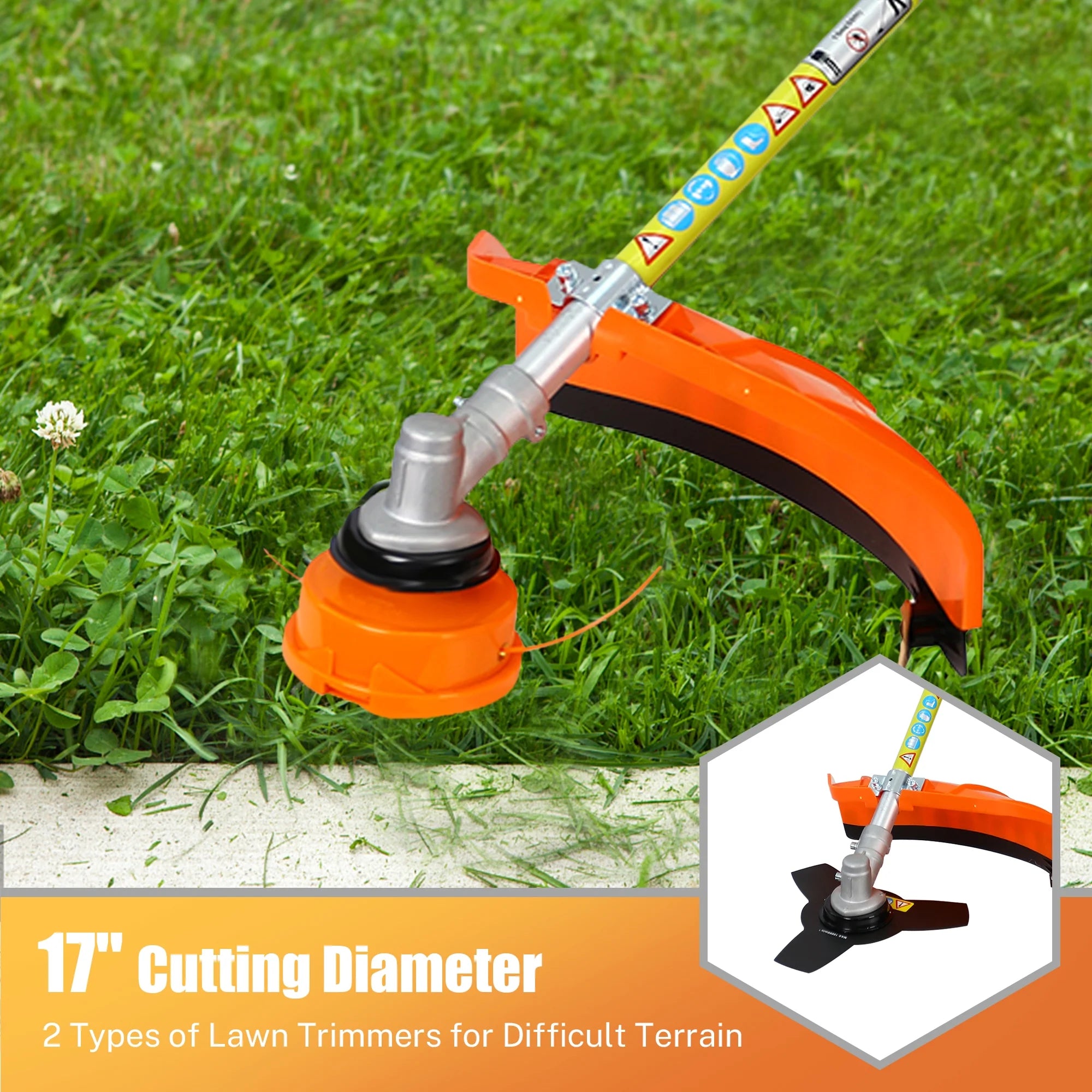 Grass Trimmer 4-in-1 Gas Powered Lawn Mower with Pole Saw and Hedge Trimmer P804729