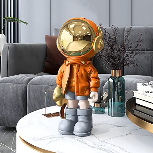 Small Astronaut Statue Mini Spaceman Sculpture Blue Figurine Desk Decor C6683