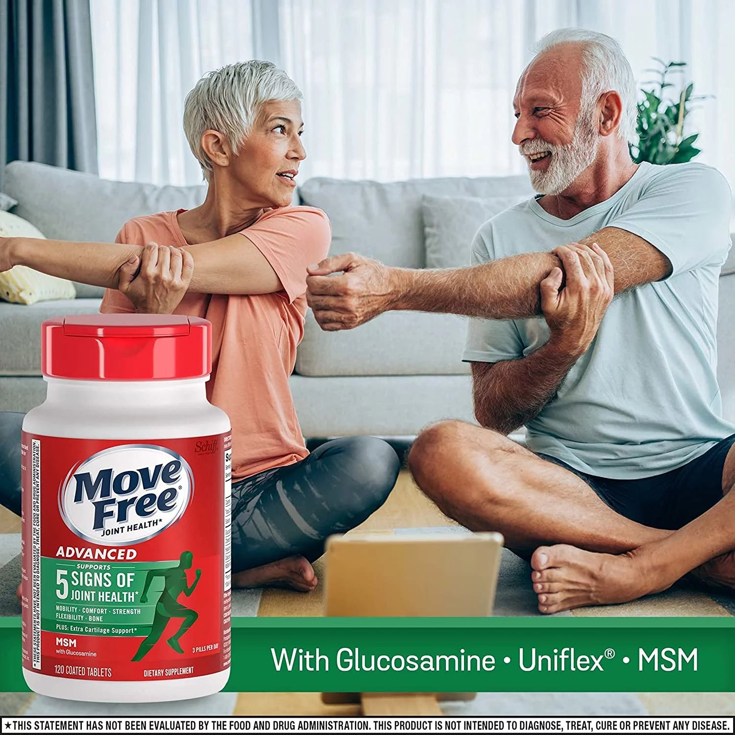 Glucosamine Chondroitin MSM Joint Support Supplement, Coated Tablets, 120 Count N10561