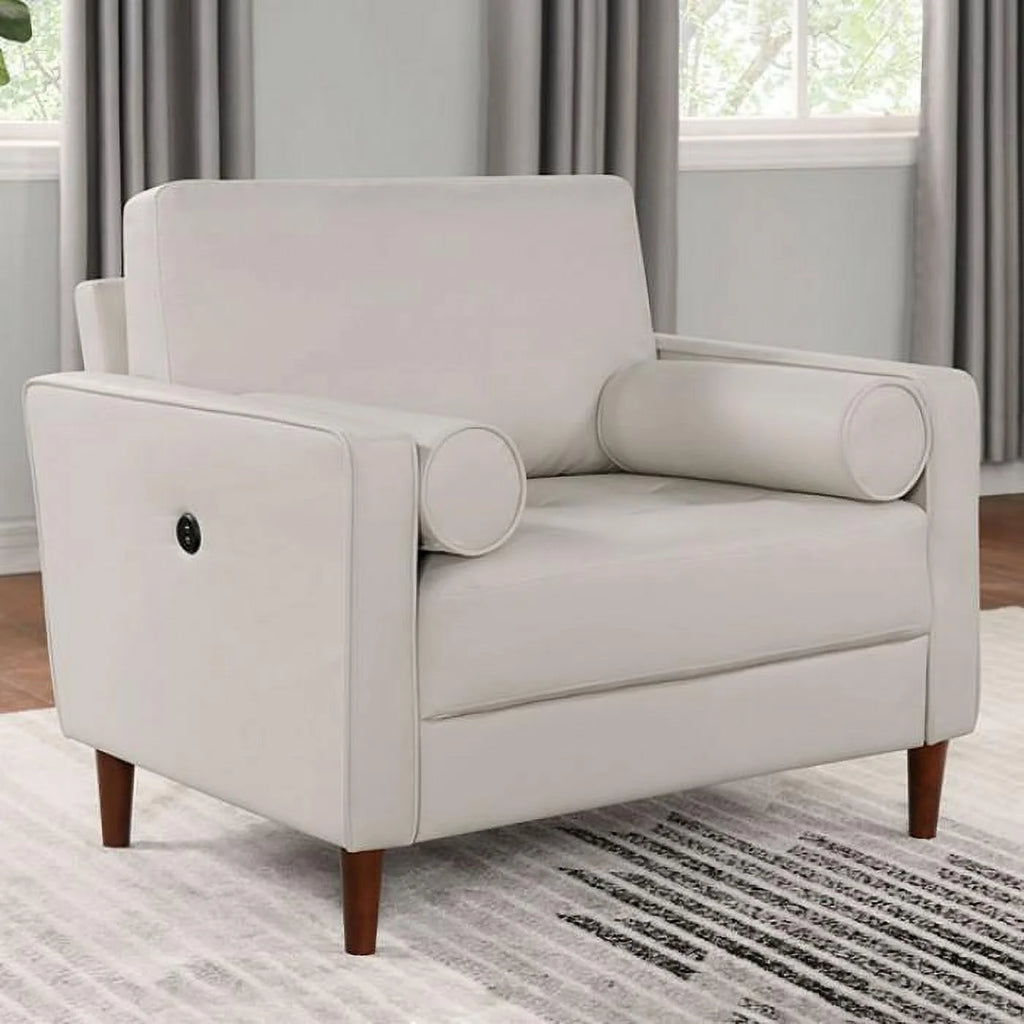Beige Flannelette Living Room Set 3pcs Y94032