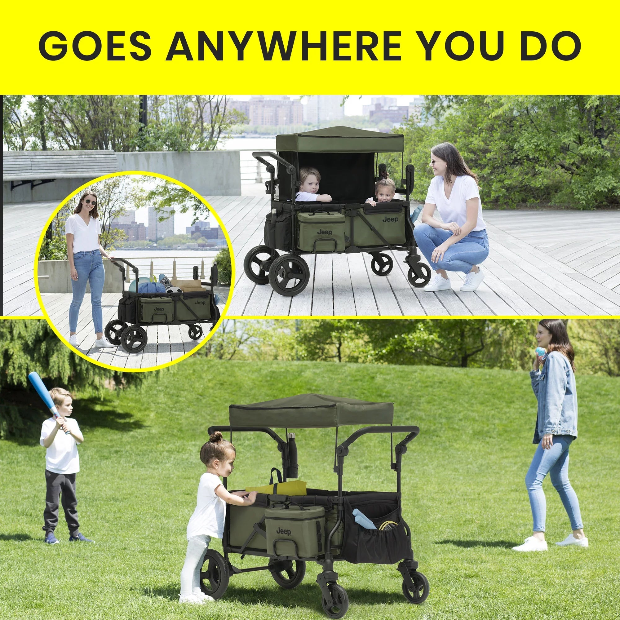 Deluxe Wrangler Wagon Stroller with Cooler Bag and Parent Organizer V80516