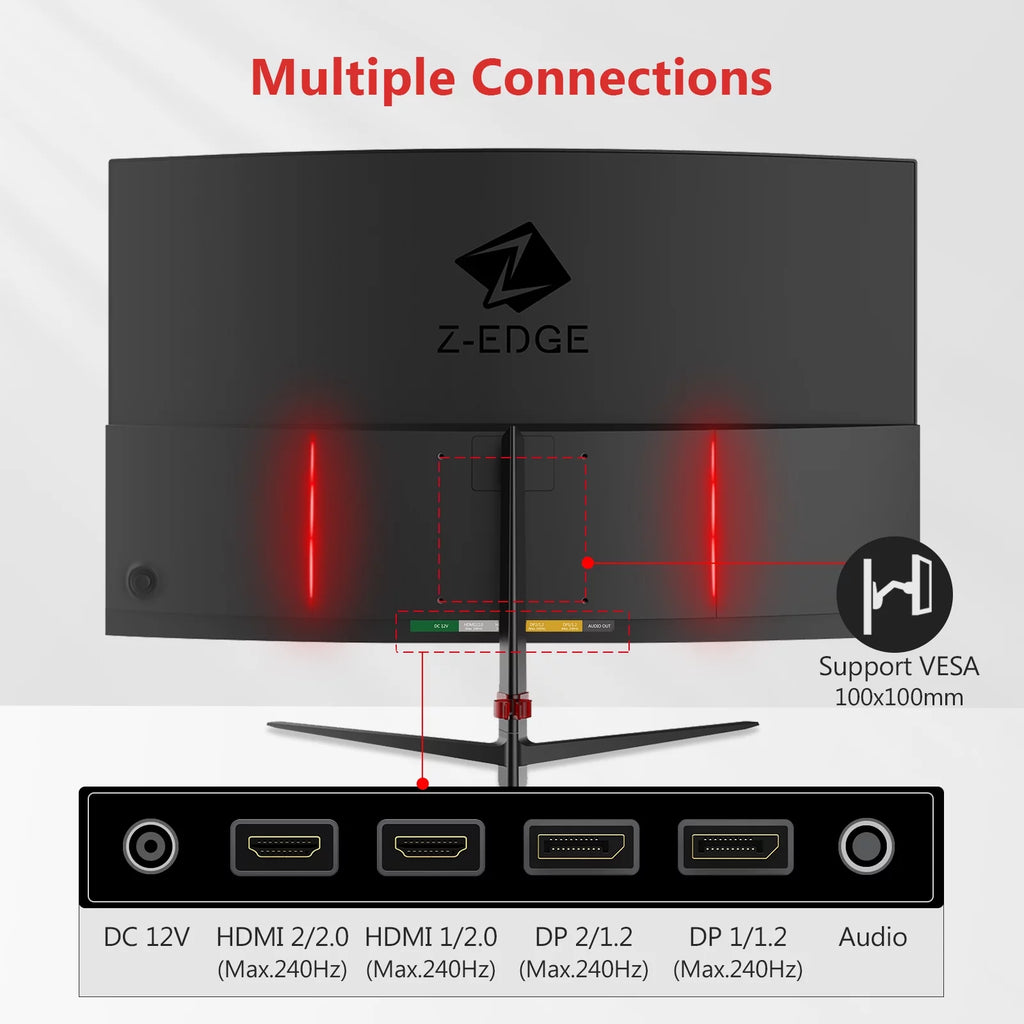 27-Inch Curved Gaming Monitor 240Hz 1ms Full HD LED HDMI DP Y5329