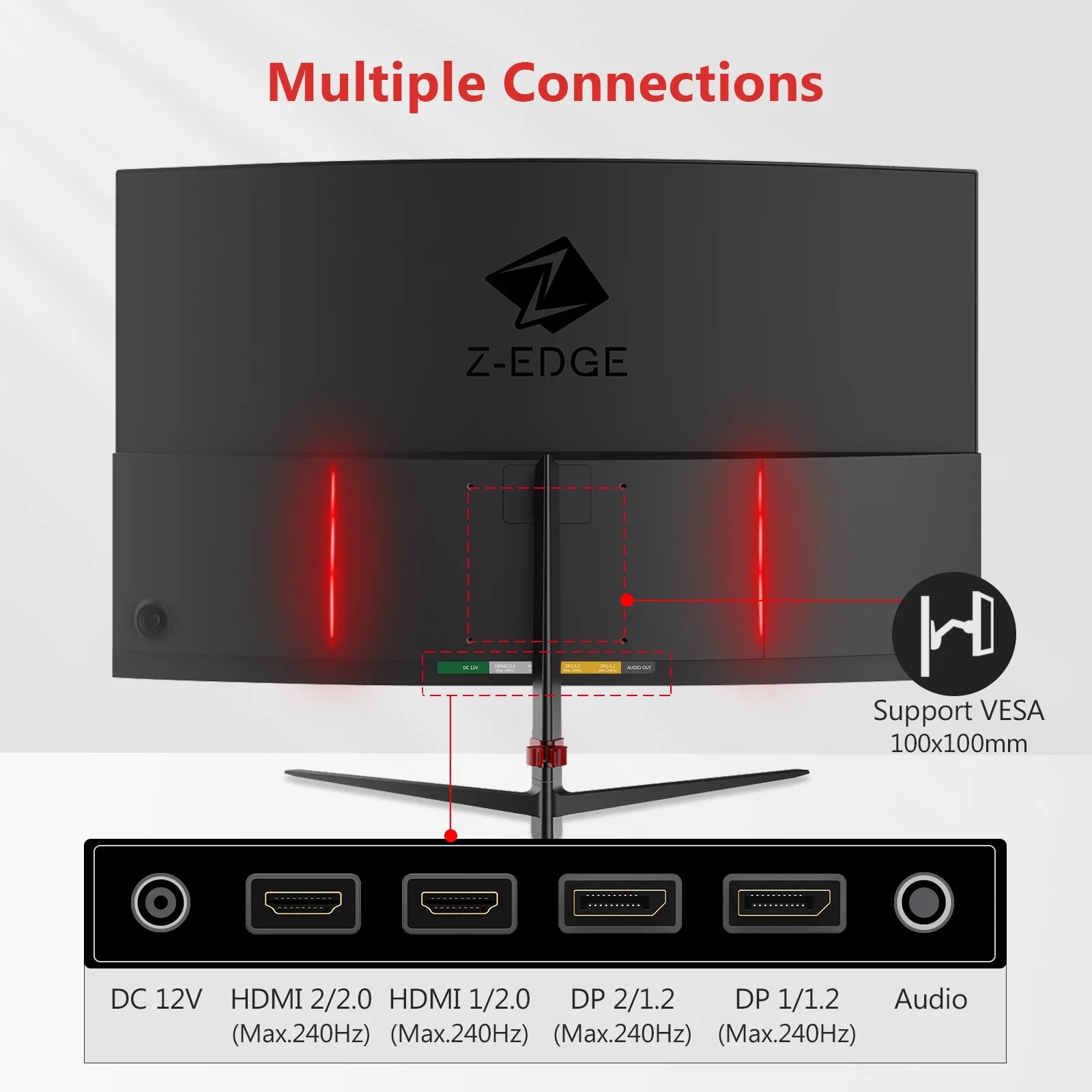27-Inch Curved Gaming Monitor 240Hz 1ms Full HD LED HDMI DP Y5329