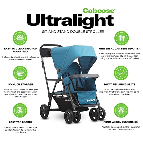 Sit and Stand Double Stroller with Rear Bench and Standing Platform L494