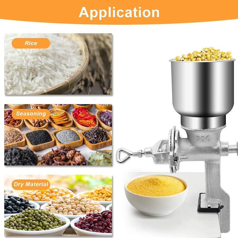 Manual Grain Grinder, Hand Crank Mill for Wheat Corn Coffee Beans N380396