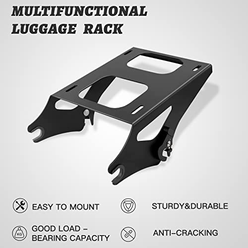 Detachable Two Up Tour Pack Luggage Rack for Harley Touring 2014-2021, Black G4097