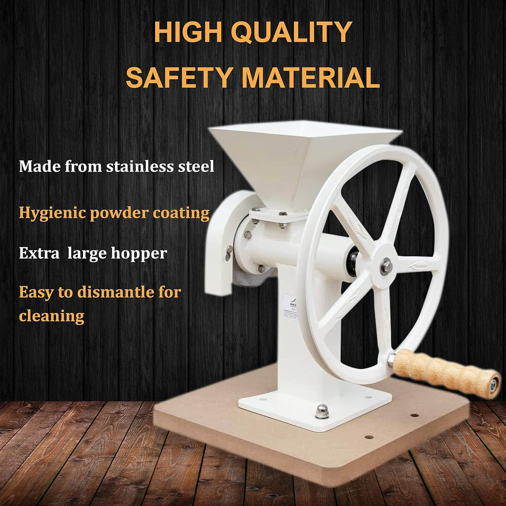 Manual Hand Grain Mill With Steel Disc for Flour, Cereals, and Coffee Beans A637