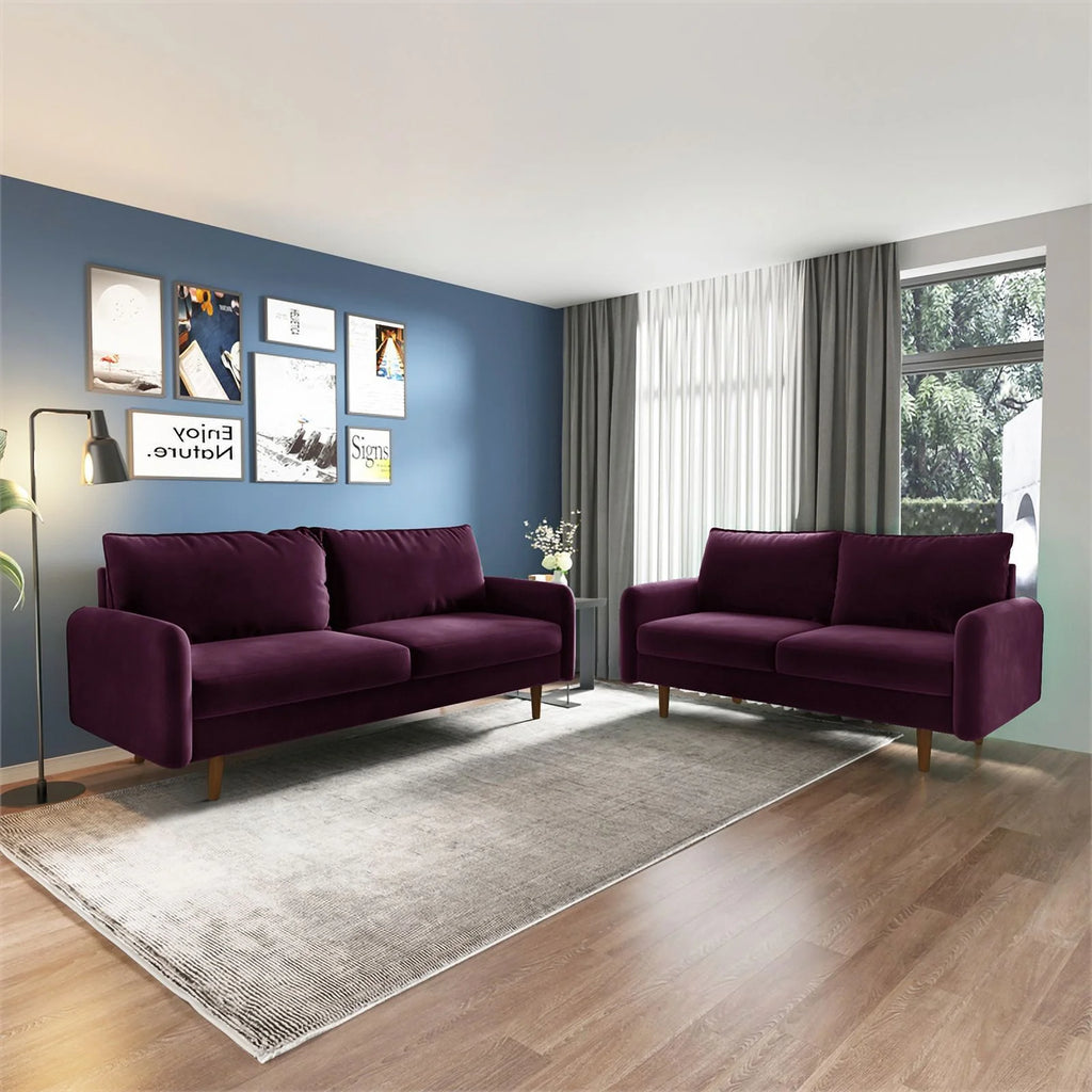 Contemporary 70" Velvet Sofa in Purple I41110