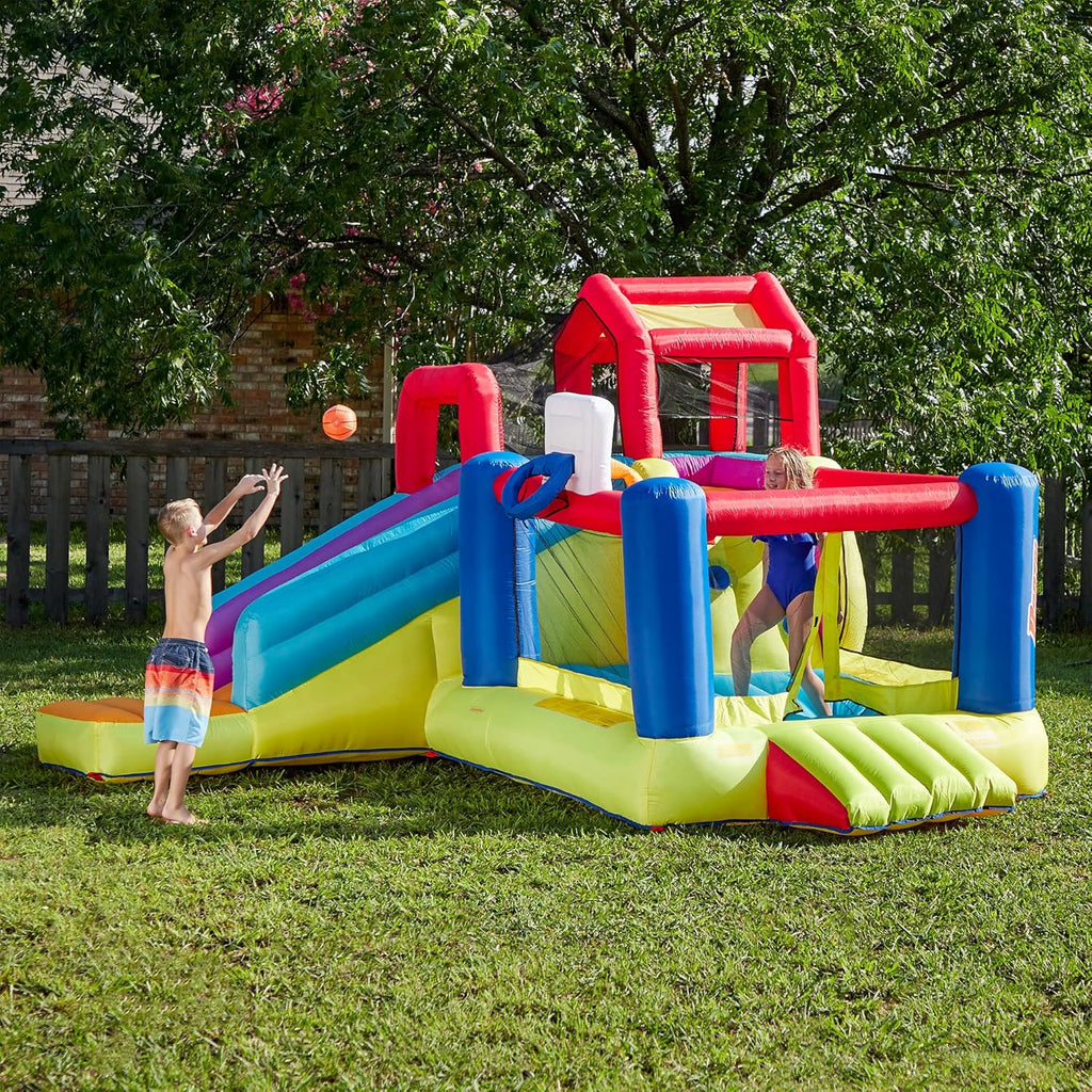 Bounce House with Slides, Basketball Hoops, Soccer Ball, and Blower C606