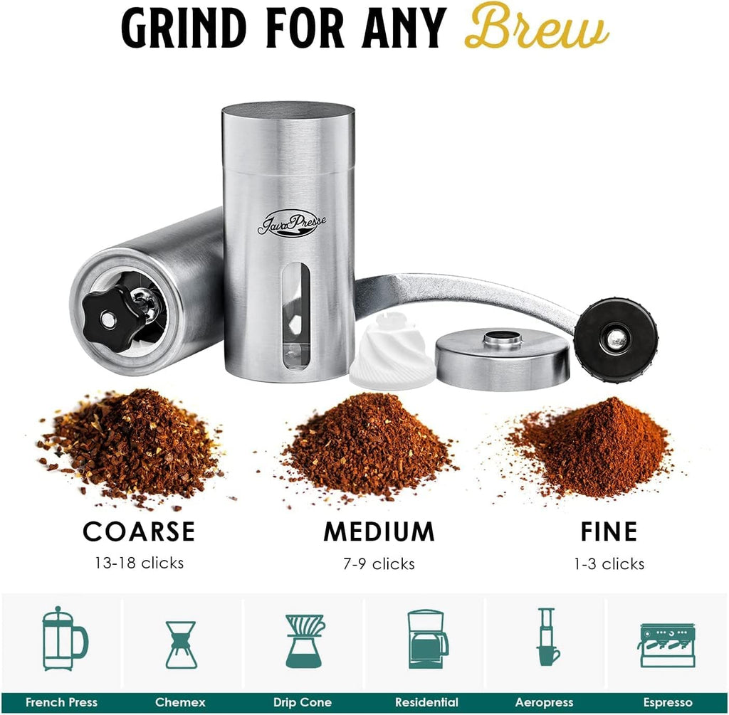 Manual Stainless Steel Coffee Grinder with Adjustable Settings Q84374